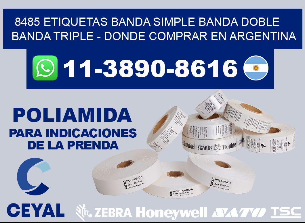8485 etiquetas banda simple banda doble banda triple - Donde Comprar en Argentina