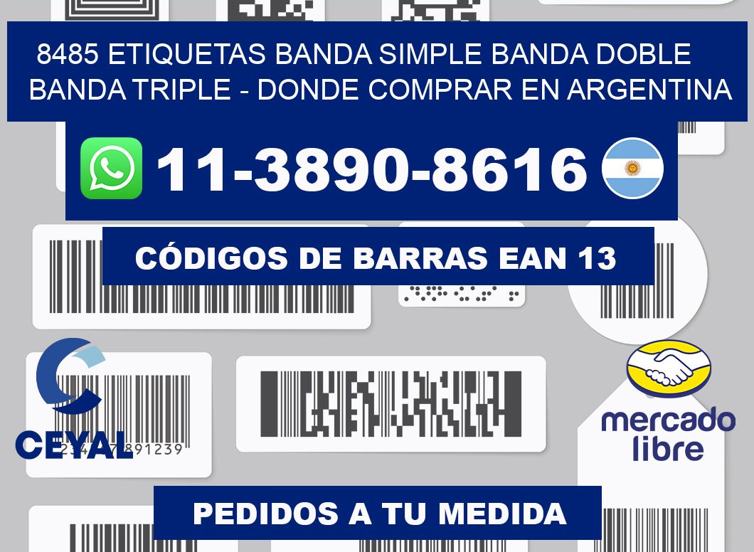 8485 etiquetas banda simple banda doble banda triple - Donde Comprar en Argentina