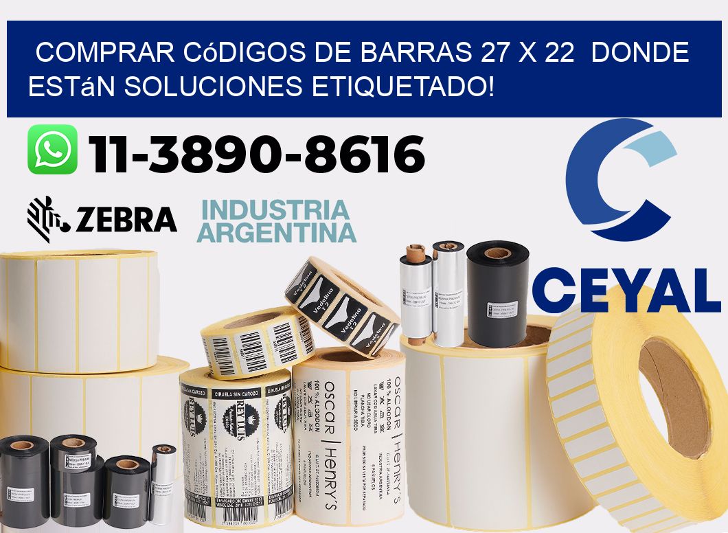 Comprar códigos de barras 27 x 22 donde están soluciones etiquetado!