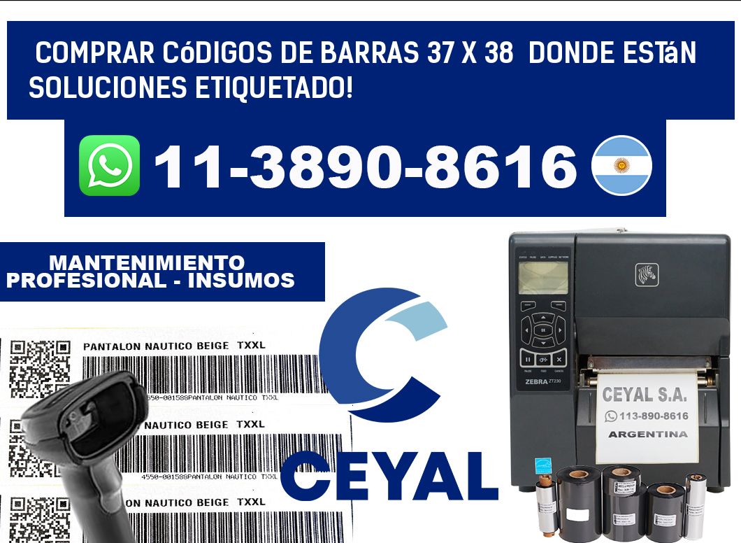 Comprar códigos de barras 37 x 38  donde están soluciones etiquetado!