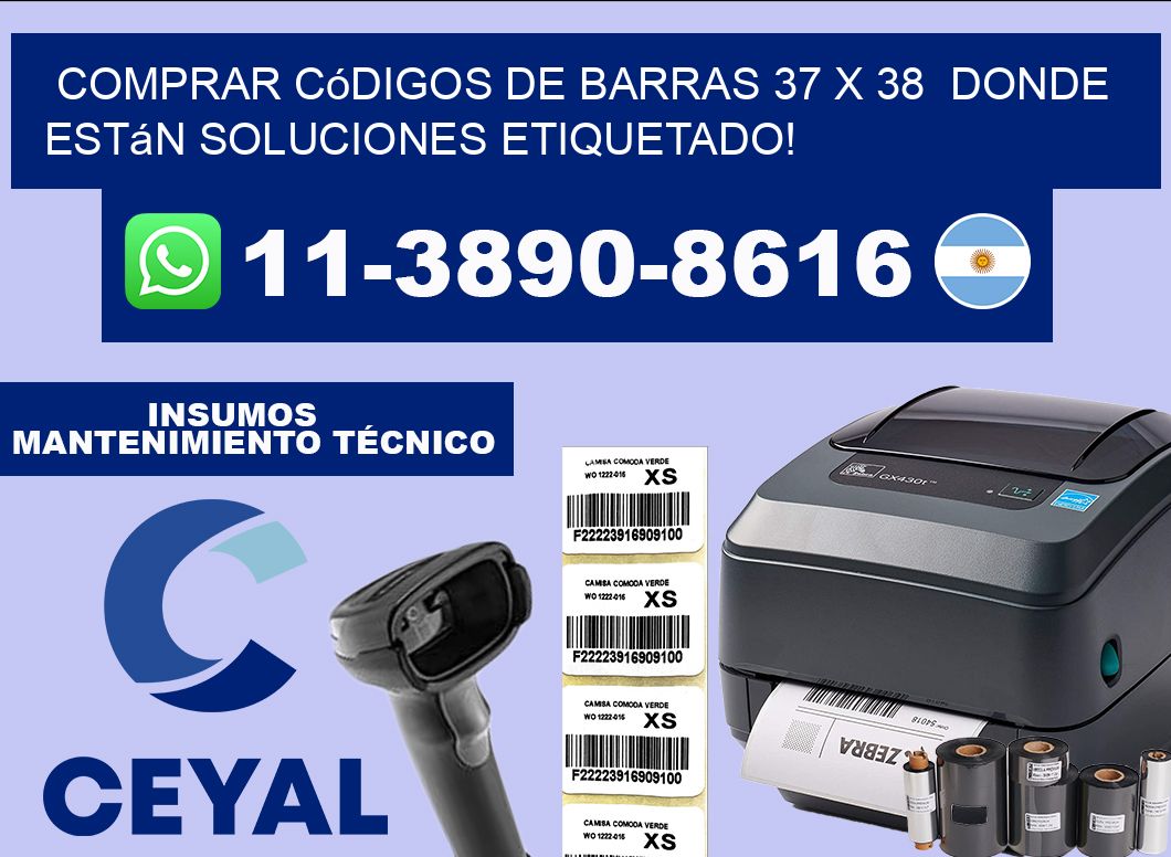Comprar códigos de barras 37 x 38  donde están soluciones etiquetado!