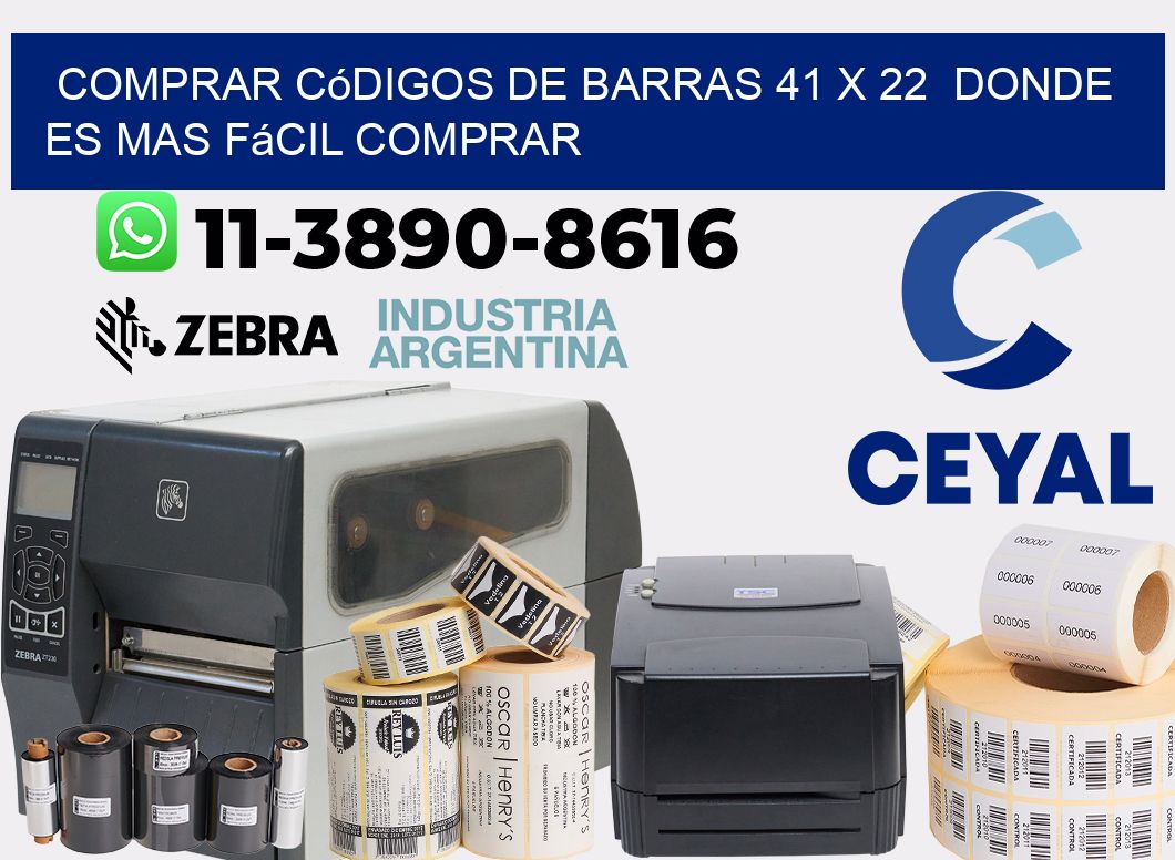 Comprar códigos de barras 41 x 22  Donde es mas fácil comprar