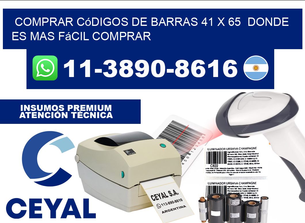 Comprar códigos de barras 41 x 65  Donde es mas fácil comprar