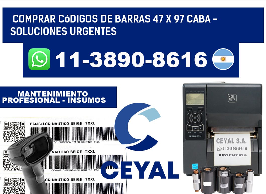 Comprar códigos de barras 47 x 97 CABA - soluciones urgentes