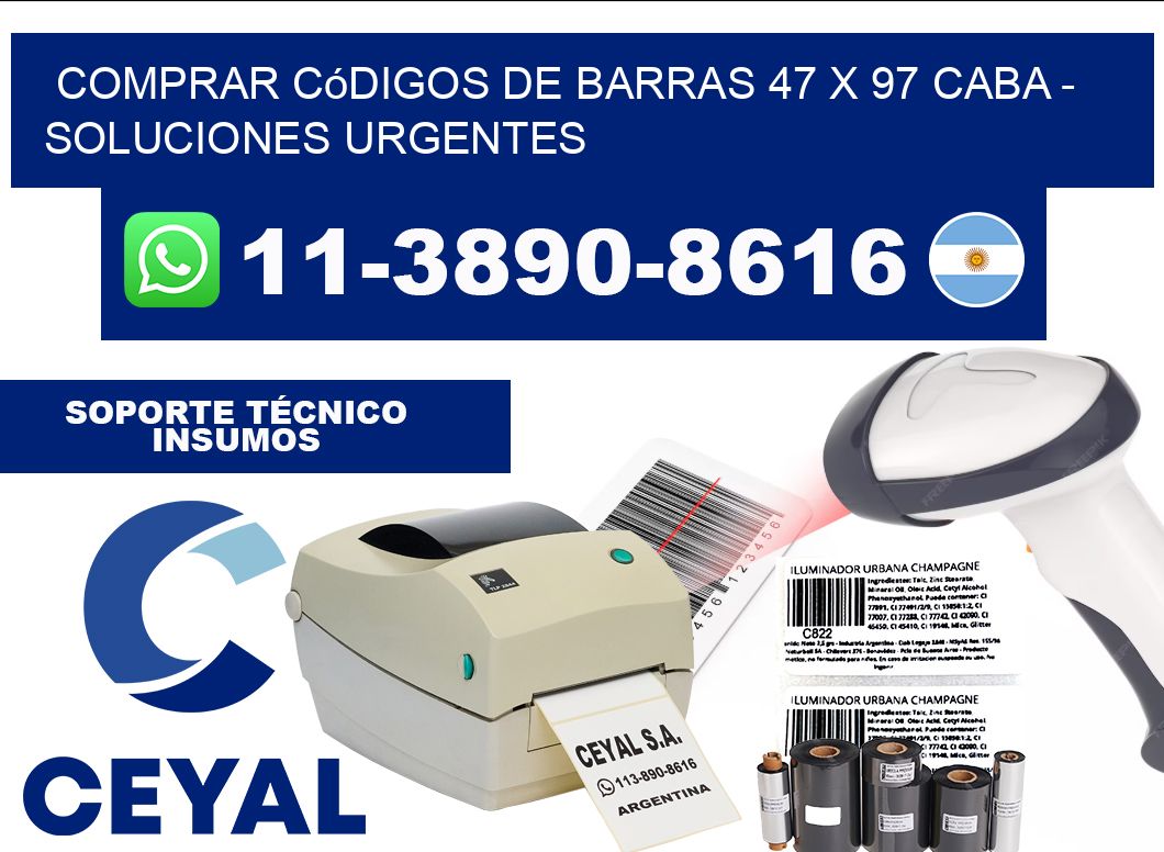 Comprar códigos de barras 47 x 97 CABA - soluciones urgentes
