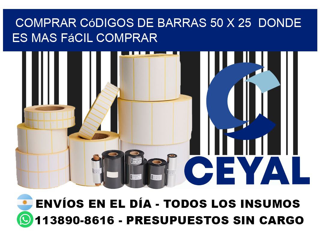 Comprar códigos de barras 50 x 25  Donde es mas fácil comprar