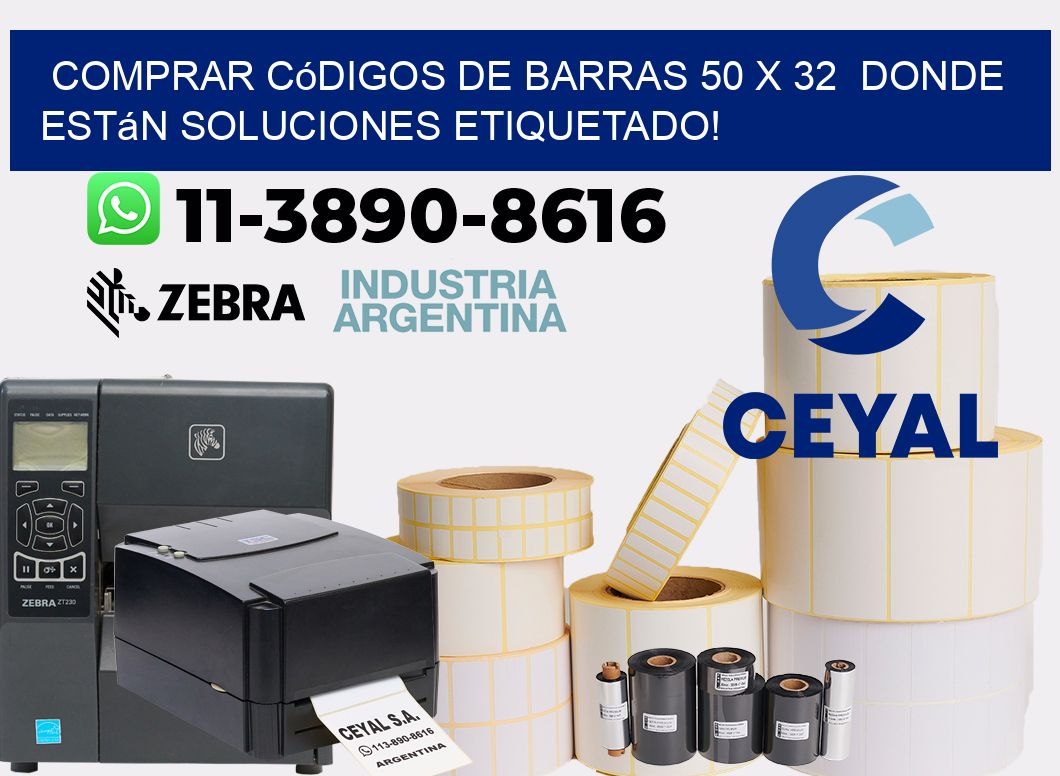 Comprar códigos de barras 50 x 32 donde están soluciones etiquetado!