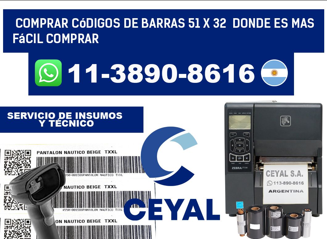 Comprar códigos de barras 51 x 32 Donde es mas fácil comprar