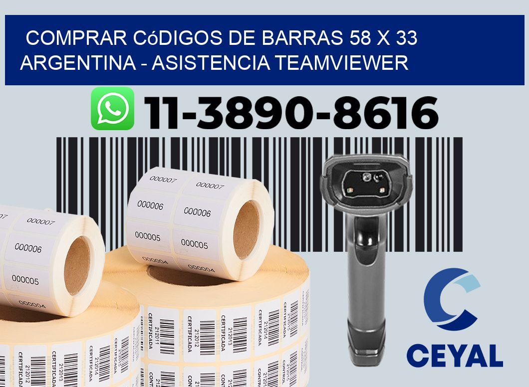 Comprar códigos de barras 58 x 33 argentina - asistencia teamviewer