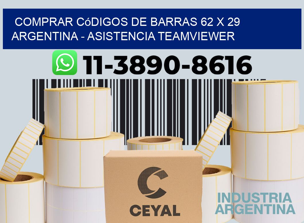 Comprar códigos de barras 62 x 29 argentina - asistencia teamviewer