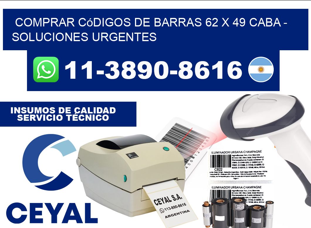 Comprar códigos de barras 62 x 49 CABA - soluciones urgentes