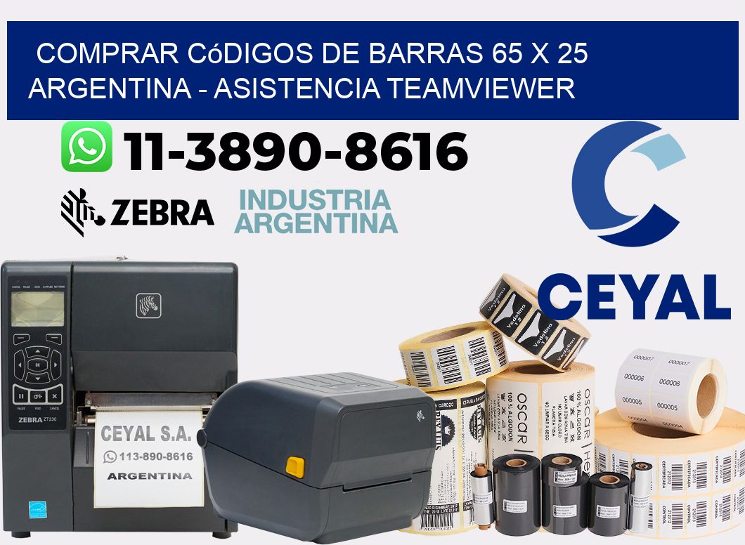 Comprar códigos de barras 65 x 25 argentina - asistencia teamviewer