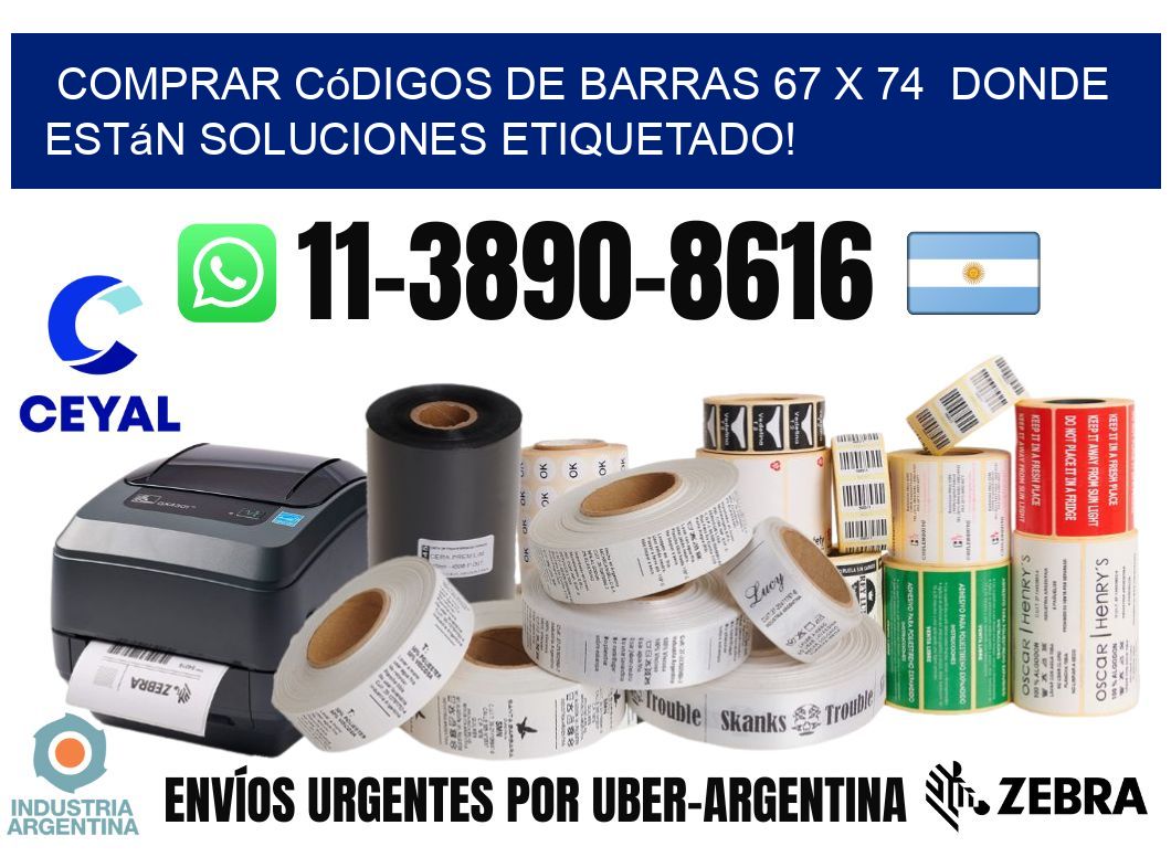 Comprar códigos de barras 67 x 74 donde están soluciones etiquetado!
