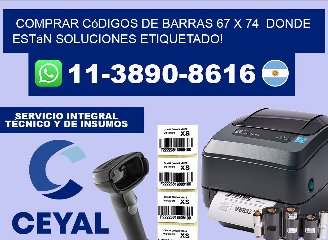 Comprar códigos de barras 67 x 74  donde están soluciones etiquetado!