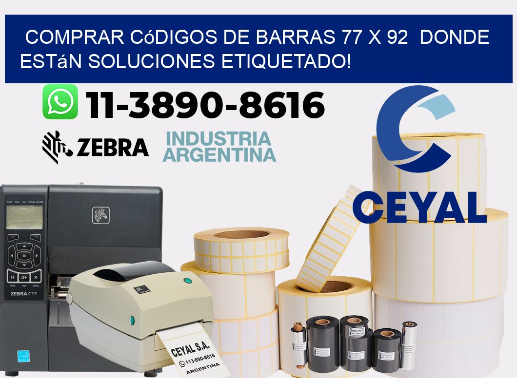 Comprar códigos de barras 77 x 92 donde están soluciones etiquetado!