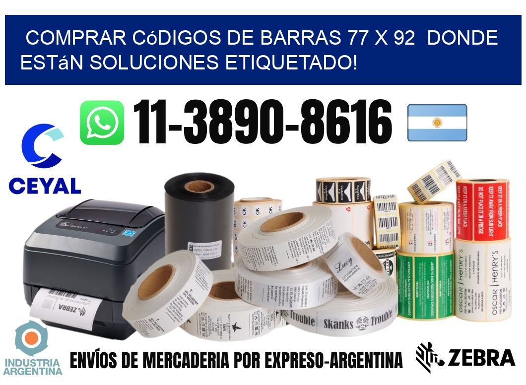 Comprar códigos de barras 77 x 92 donde están soluciones etiquetado!