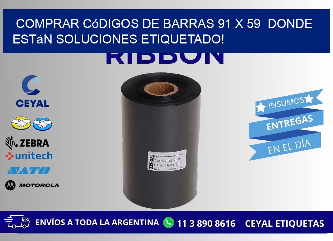Comprar códigos de barras 91 x 59  donde están soluciones etiquetado!
