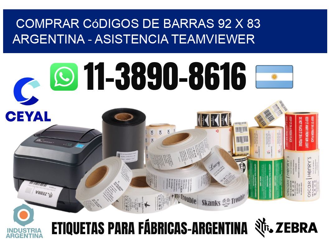 Comprar códigos de barras 92 x 83 argentina - asistencia teamviewer