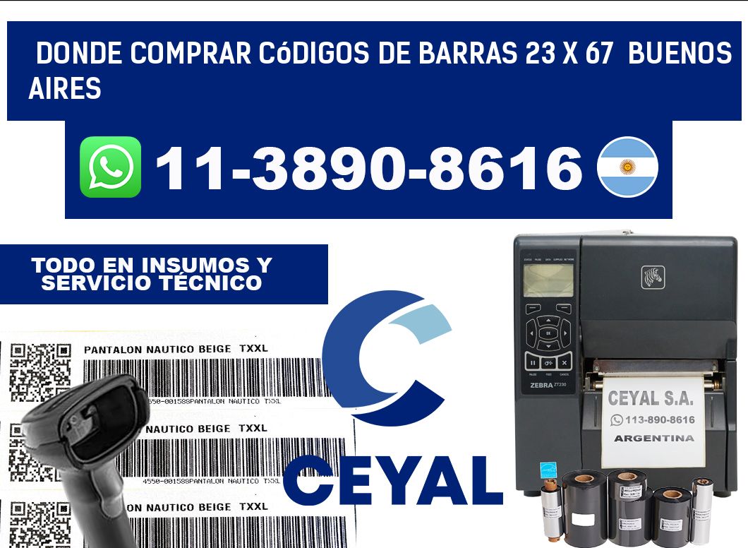 Donde Comprar códigos de barras 23 x 67  Buenos Aires