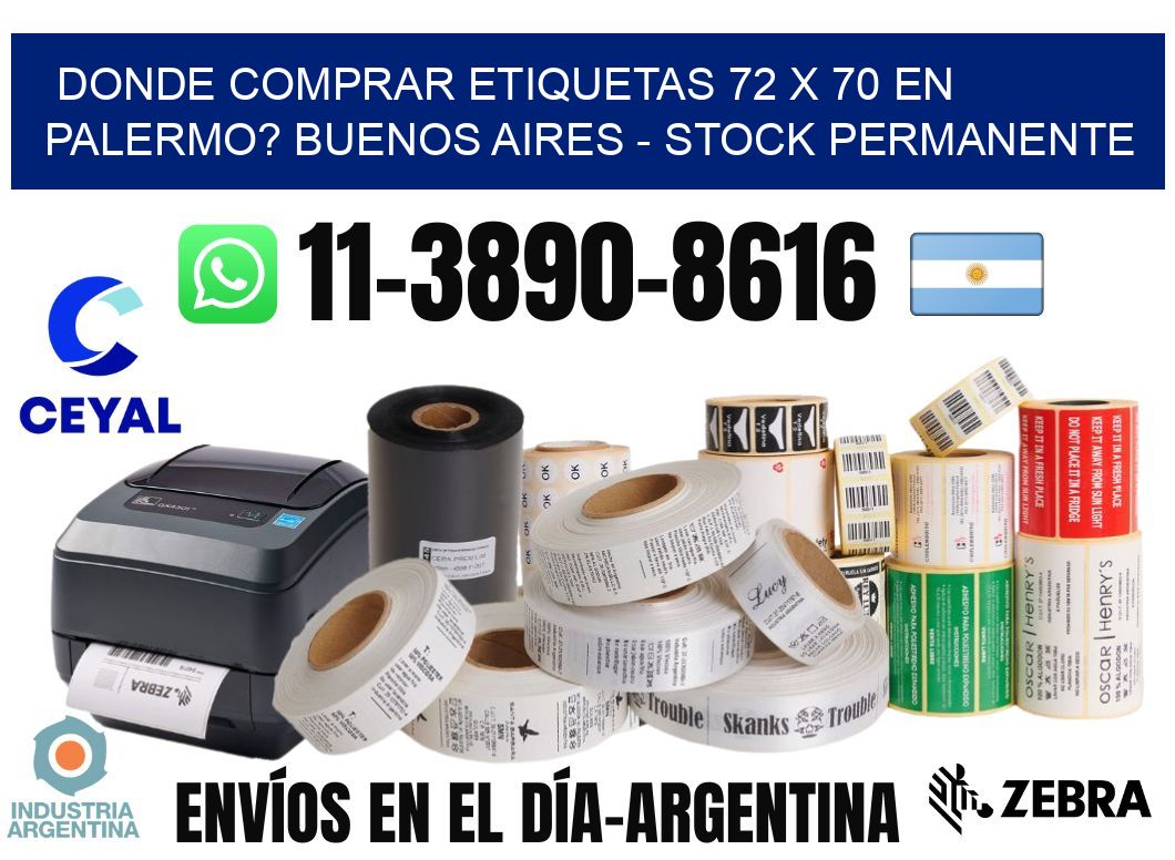 Donde Comprar etiquetas 72 x 70 en PALERMO? Buenos Aires - Stock permanente