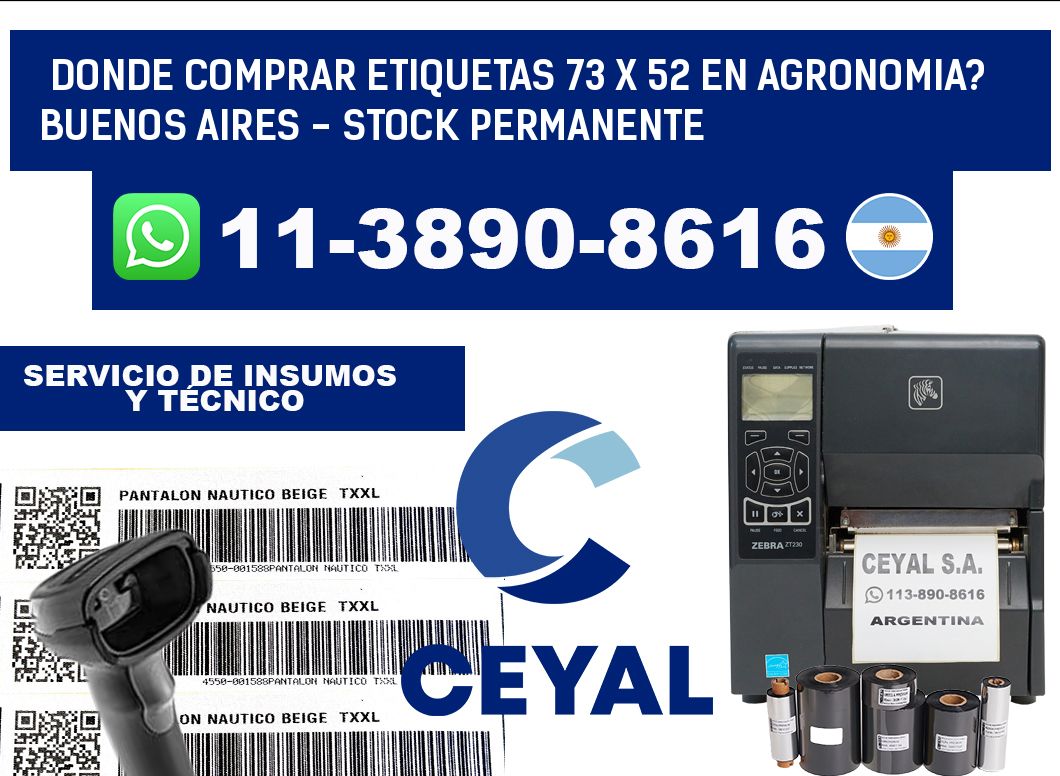 Donde Comprar etiquetas 73 x 52 en AGRONOMIA? Buenos Aires - Stock permanente