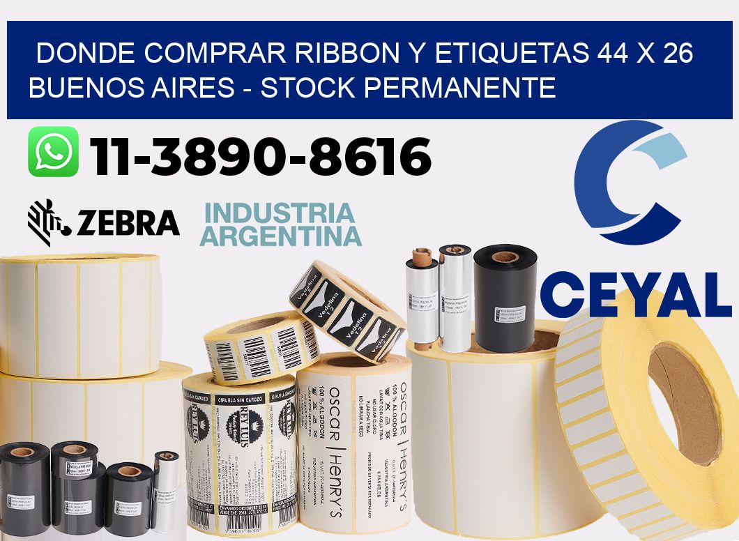 Donde Comprar ribbon y etiquetas 44 x 26 Buenos Aires - Stock permanente