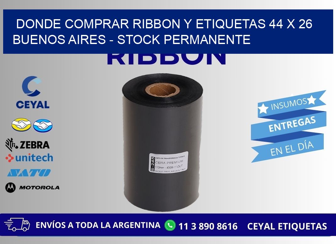 Donde Comprar ribbon y etiquetas 44 x 26 Buenos Aires - Stock permanente