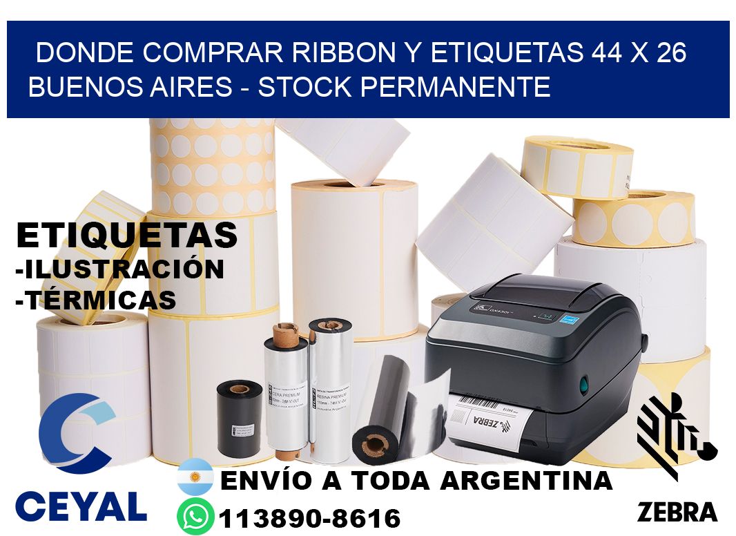 Donde Comprar ribbon y etiquetas 44 x 26 Buenos Aires - Stock permanente