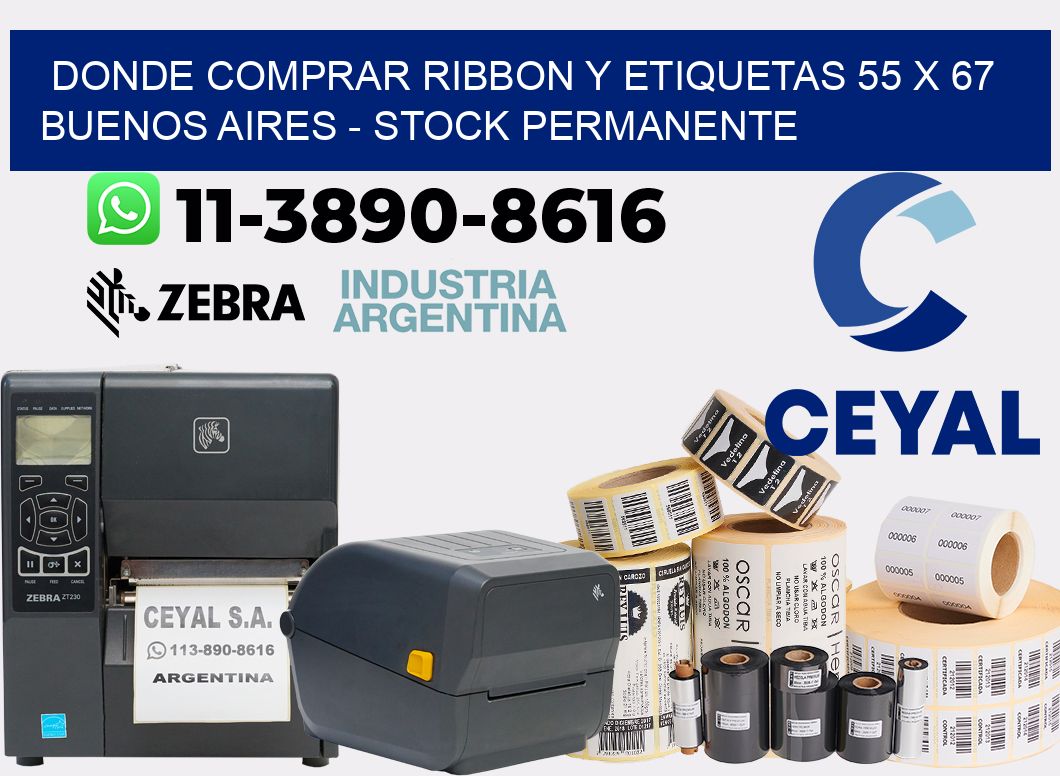 Donde Comprar ribbon y etiquetas 55 x 67 Buenos Aires - Stock permanente