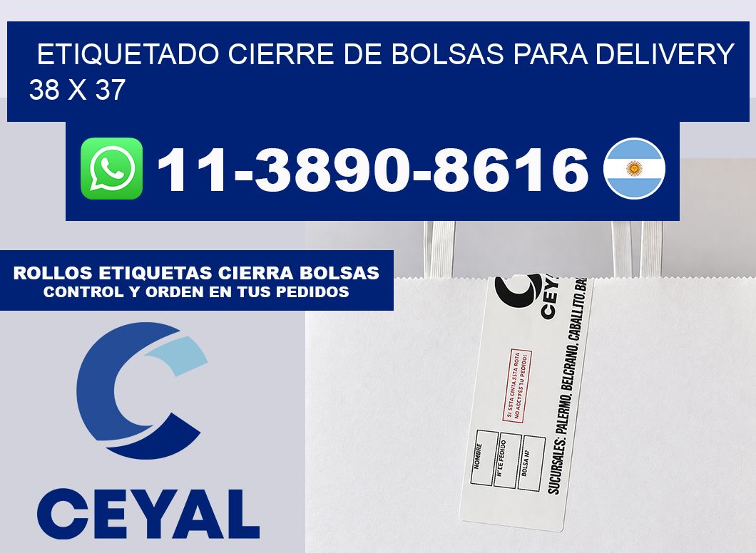 ETIQUETADO CIERRE DE BOLSAS PARA DELIVERY 38 x 37