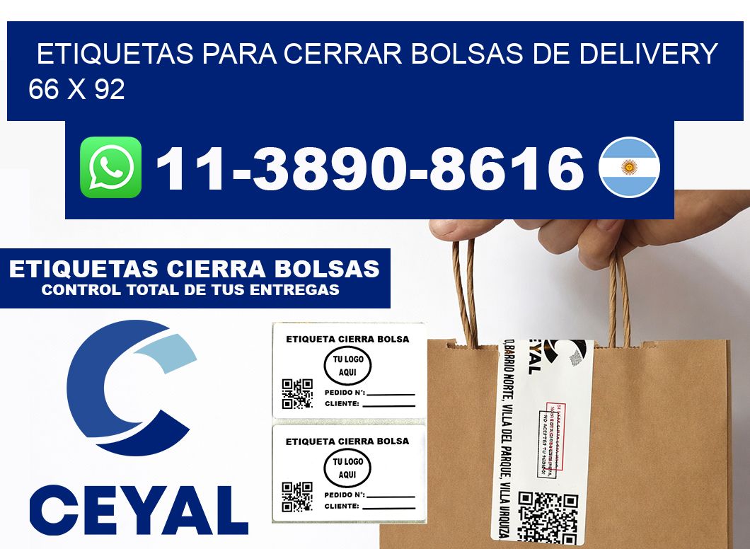 ETIQUETAS PARA CERRAR BOLSAS DE DELIVERY  66 x 92