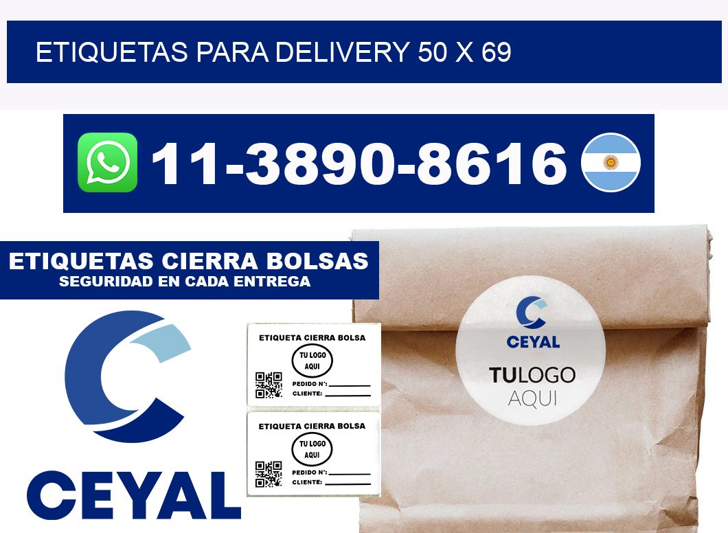 ETIQUETAS PARA DELIVERY 50 x 69