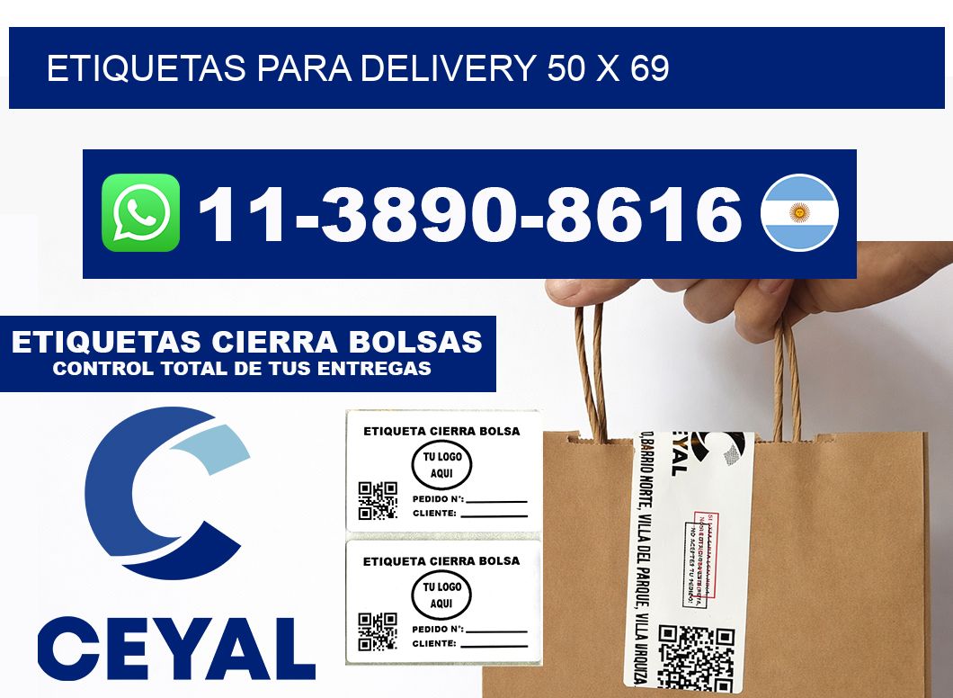 ETIQUETAS PARA DELIVERY 50 x 69