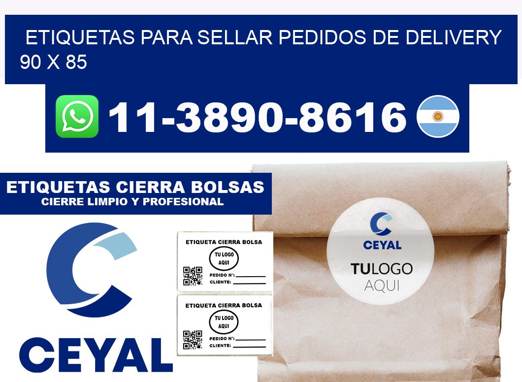 ETIQUETAS PARA SELLAR PEDIDOS DE DELIVERY 90 x 85