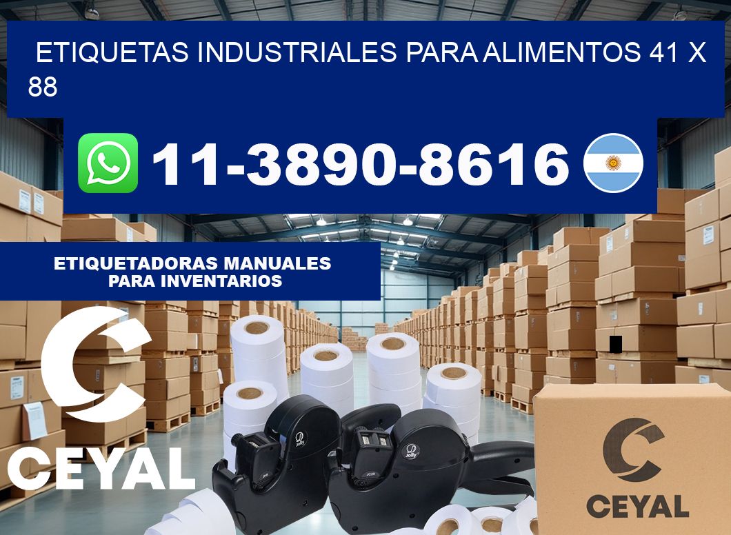Etiquetas industriales para alimentos 41 x 88