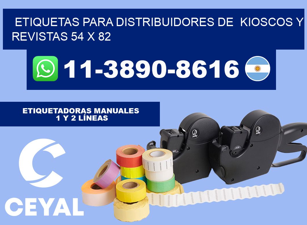 Etiquetas para distribuidores de  kioscos y revistas 54 x 82