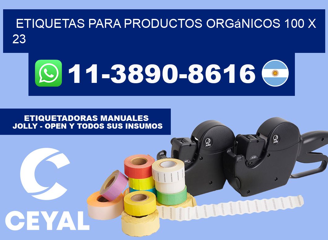 Etiquetas para productos orgánicos 100 x 23