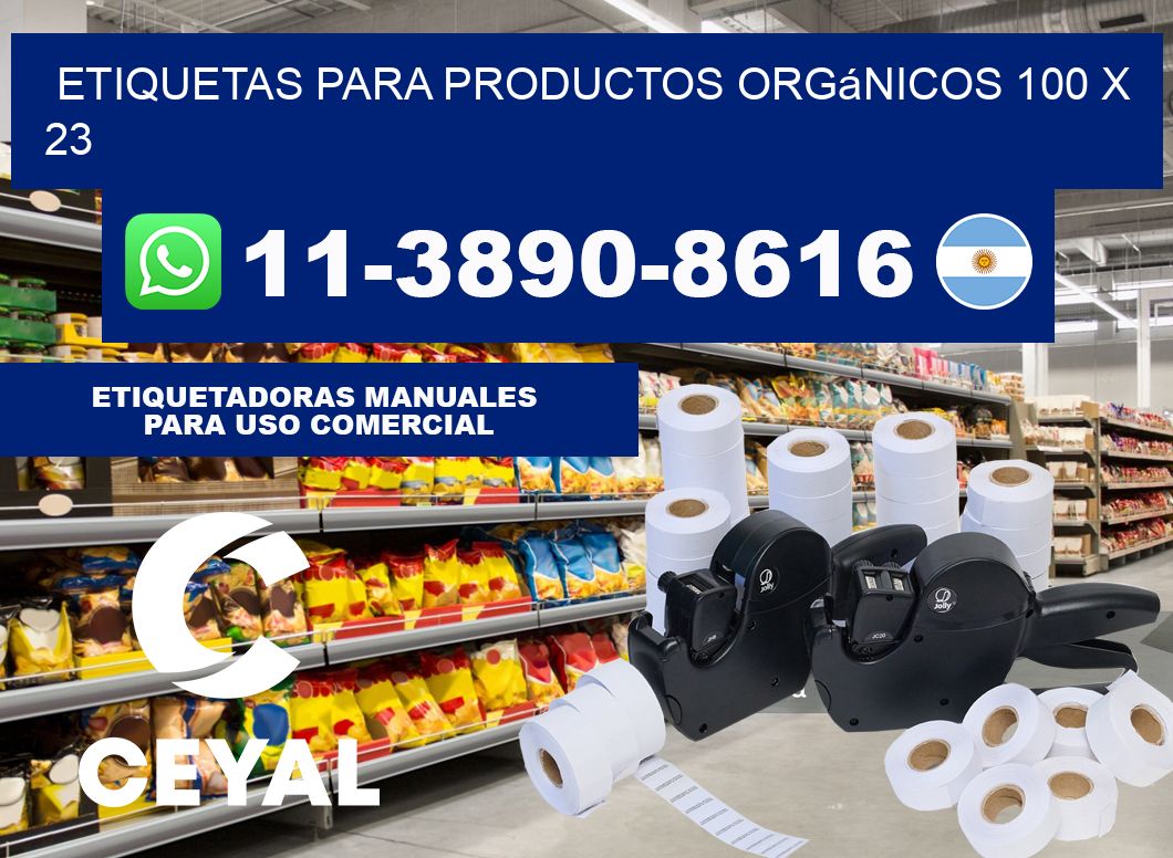 Etiquetas para productos orgánicos 100 x 23
