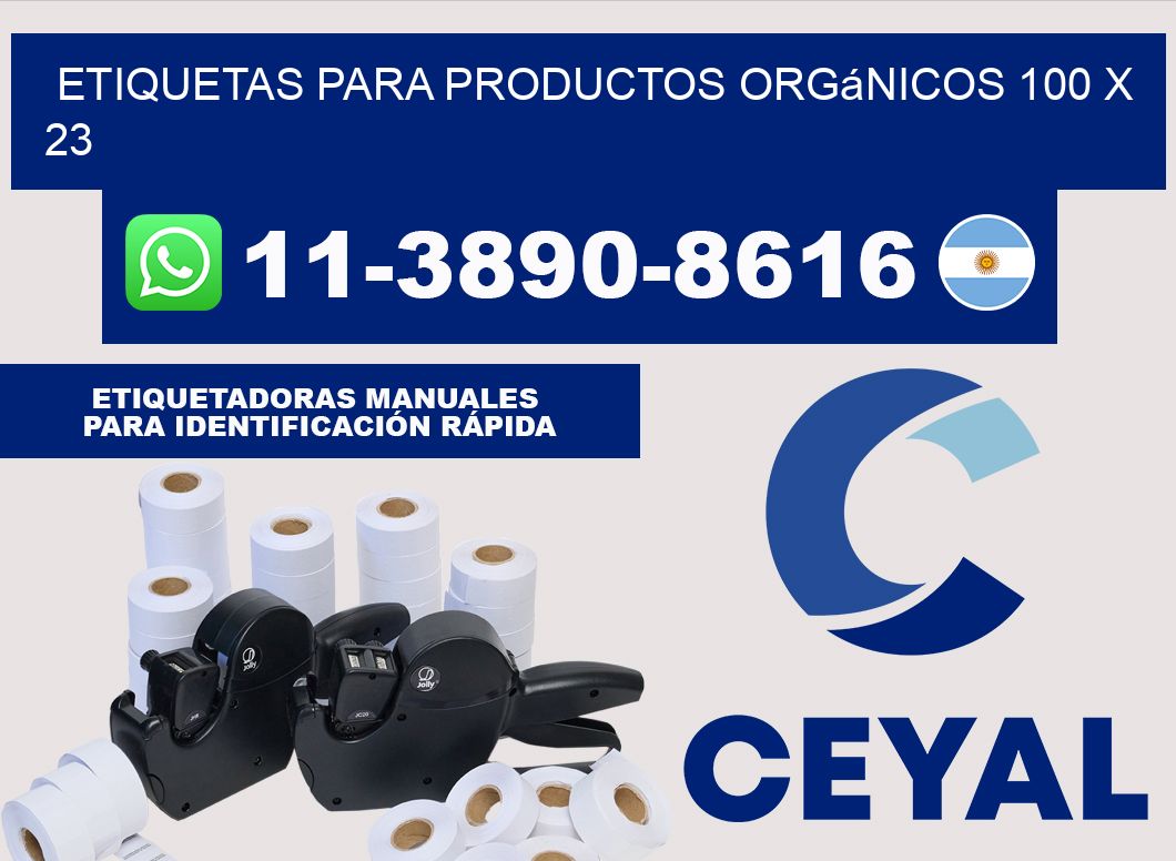 Etiquetas para productos orgánicos 100 x 23
