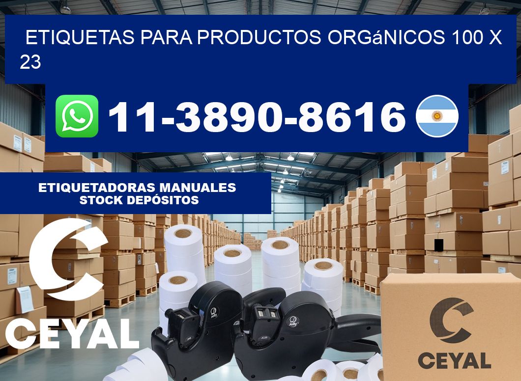 Etiquetas para productos orgánicos 100 x 23