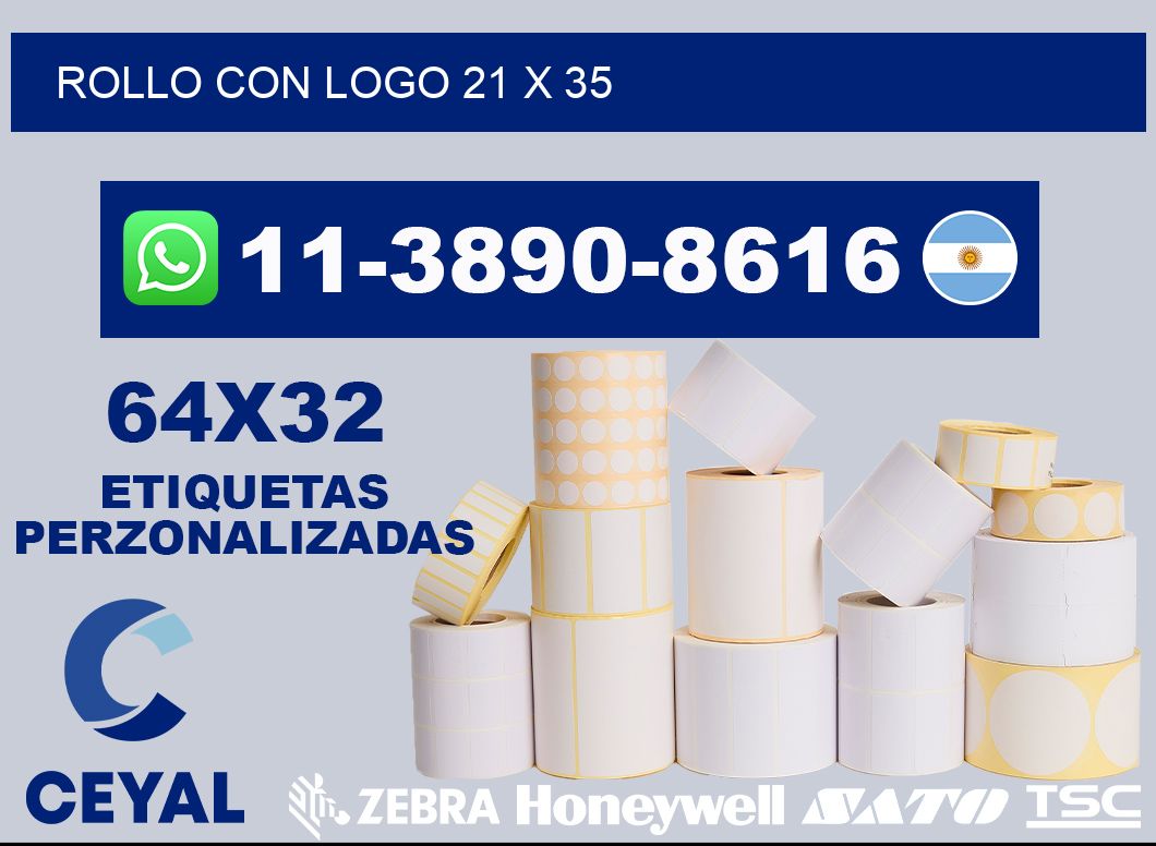 Rollo con logo 21 x 35