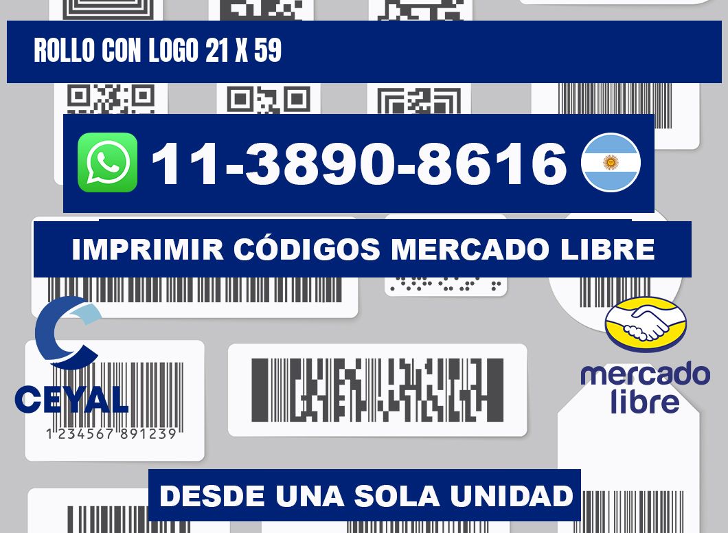 Rollo con logo 21 x 59