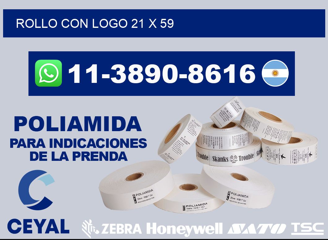 Rollo con logo 21 x 59