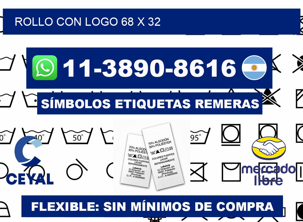 Rollo con logo 68 x 32