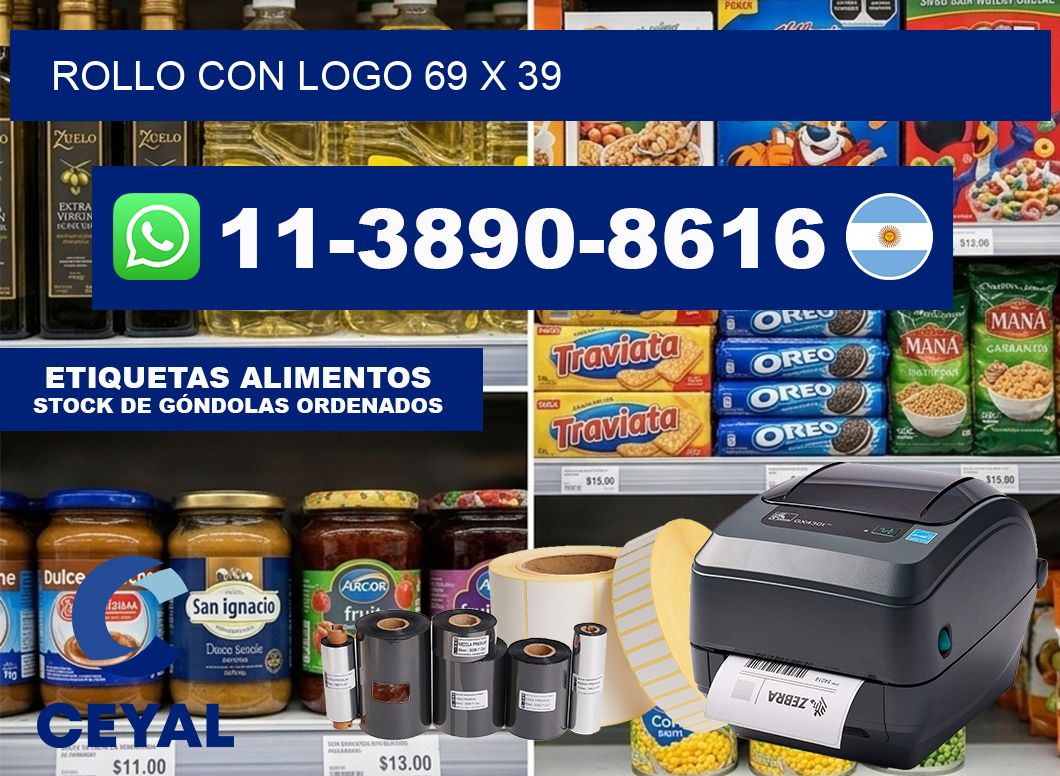 Rollo con logo 69 x 39