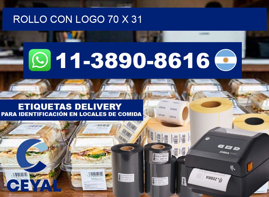 Rollo con logo 70 x 31