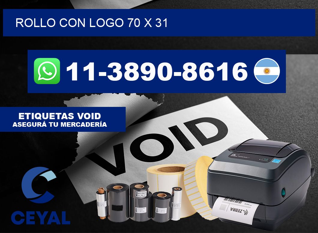 Rollo con logo 70 x 31