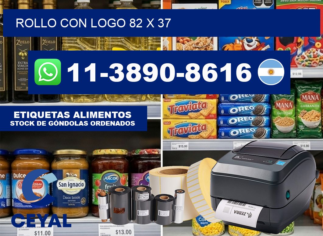 Rollo con logo 82 x 37