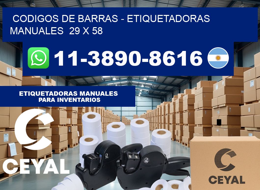 codigos de barras – Etiquetadoras Manuales  29 x 58