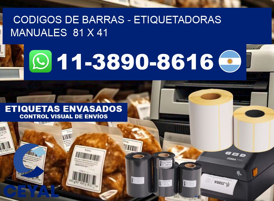 codigos de barras - Etiquetadoras Manuales  81 x 41